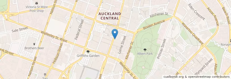Mapa de ubicacion de Dunkin' Donuts en Nueva Zelanda, Auckland, Waitematā.