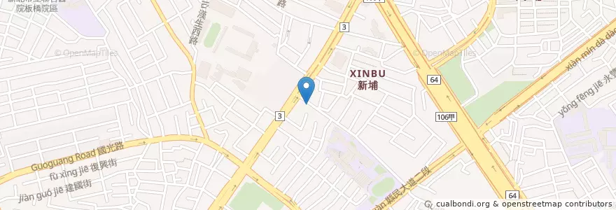 Mapa de ubicacion de 阿兩紅茶 en Taiwan, 新北市, 板橋區.