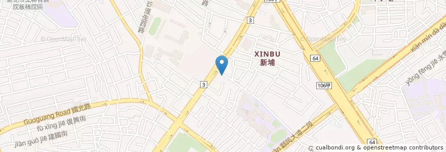 Mapa de ubicacion de 胡牙醫診所 en تايوان, تايبيه الجديدة, 板橋區.