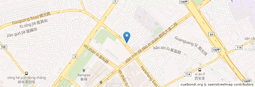 Mapa de ubicacion de 無刺虱目魚 en 臺灣, 新北市, 板橋區.