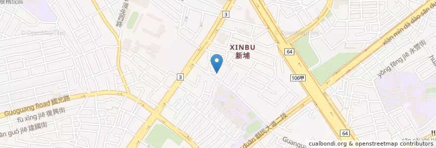 Mapa de ubicacion de 益香園精緻自助餐 en تايوان, تايبيه الجديدة, 板橋區.