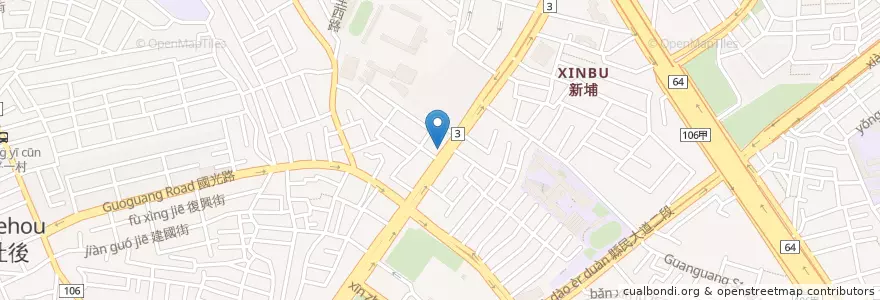 Mapa de ubicacion de 快樂瑪麗安 en تايوان, تايبيه الجديدة, 板橋區.