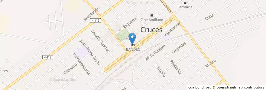 Mapa de ubicacion de BANDEC en 古巴, Cienfuegos, Cruces.