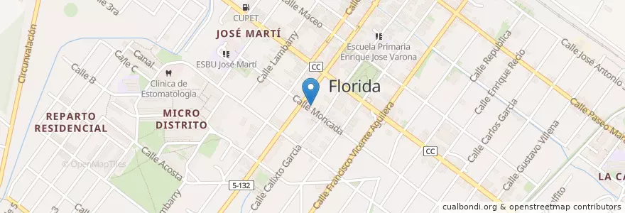 Mapa de ubicacion de Pizzeria en キューバ, Camagüey, Florida, Ciudad De Florida.