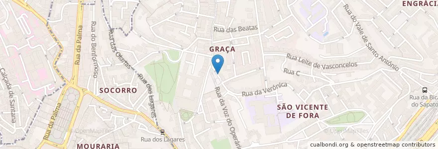 Mapa de ubicacion de Satélite da Graça en 葡萄牙, Área Metropolitana De Lisboa, Lisboa, Grande Lisboa, 里斯本, São Vicente.