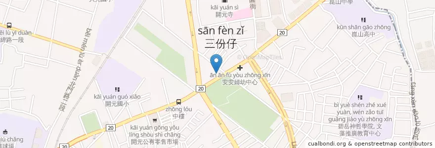 Mapa de ubicacion de 新鮮牛肉湯 en Taïwan, Tainan, District Nord.