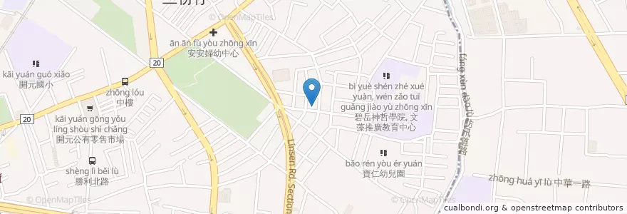 Mapa de ubicacion de 南園街鍋貼 en Taiwán, 臺南市, 永康區.