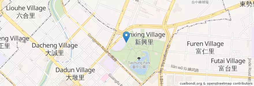 Mapa de ubicacion de 觀月亭 en Taiwán, Taichung.