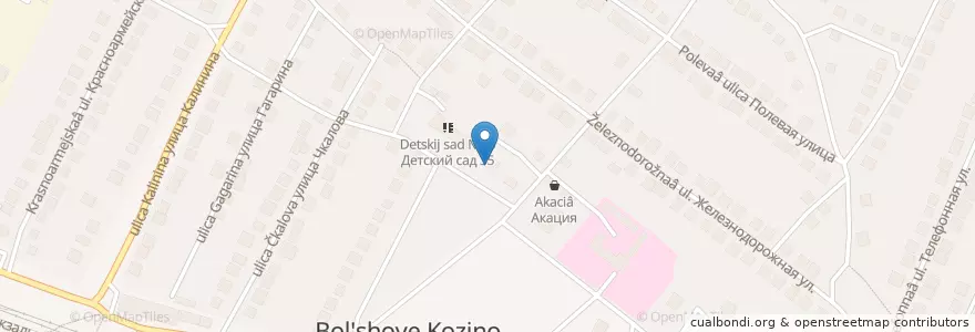 Mapa de ubicacion de Sberbank en Russia, Volga Federal District, Nizhny Novgorod Oblast, Balakhninsky District, Городское Поселение Большое Козино.