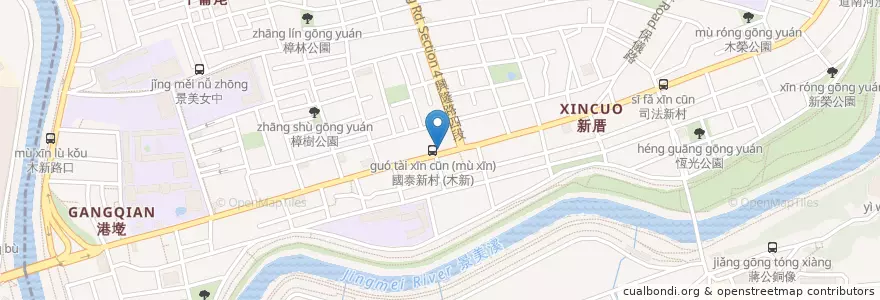 Mapa de ubicacion de 木新飯包 en 타이완, 신베이 시, 타이베이시, 원산 구.