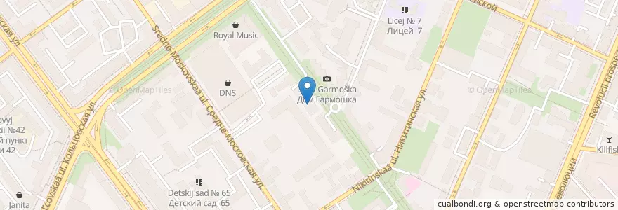 Mapa de ubicacion de Чайхона №1 en Rússia, Distrito Federal Central, Oblast De Voronej, Городской Округ Воронеж.