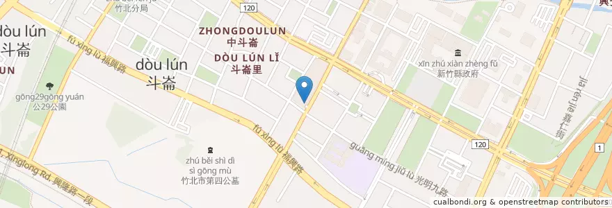 Mapa de ubicacion de 家樂福停車場 en تایوان, 臺灣省, 新竹縣, 竹北市.