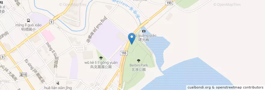 Mapa de ubicacion de 北濱公園廁所 en Taiwan, Taiwan, Landkreis Hualien, Hualien.