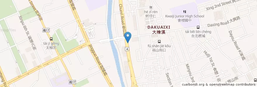 Mapa de ubicacion de 玖樓燒肉料理 en 台湾, 桃園市, 桃園区.