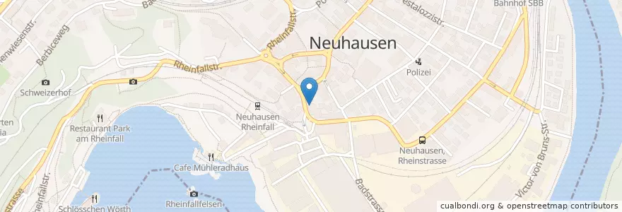 Mapa de ubicacion de Lang's Café en İsviçre, Zürih, Bezirk Andelfingen, Neuhausen Am Rheinfall.