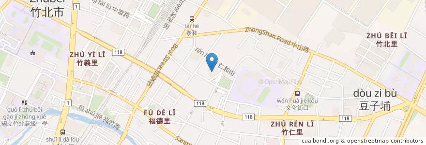 Mapa de ubicacion de 天后宮 en Taiwan, Taiwan, 新竹縣, Zhubei.