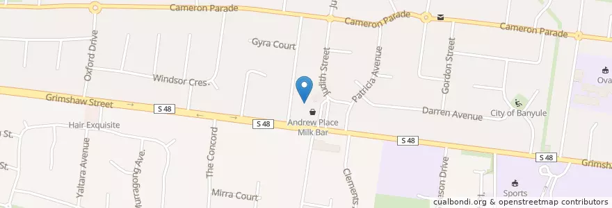 Mapa de ubicacion de Andrew Place Fish and Chips en 오스트레일리아, Victoria, City Of Banyule.