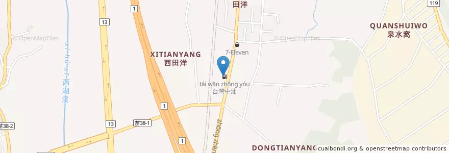 Mapa de ubicacion de 台灣中油 en تايوان, مقاطعة تايوان, 苗栗縣, 銅鑼鄉.