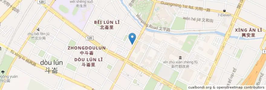 Mapa de ubicacion de 摩斯漢堡 en Taiwán, Provincia De Taiwán, Condado De Hsinchu, 竹北市.