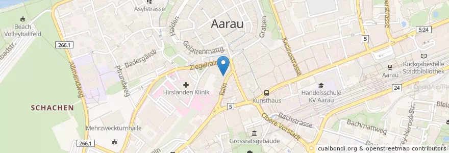 Mapa de ubicacion de Ccino en Svizzera, Argovia, Bezirk Aarau, Aarau.