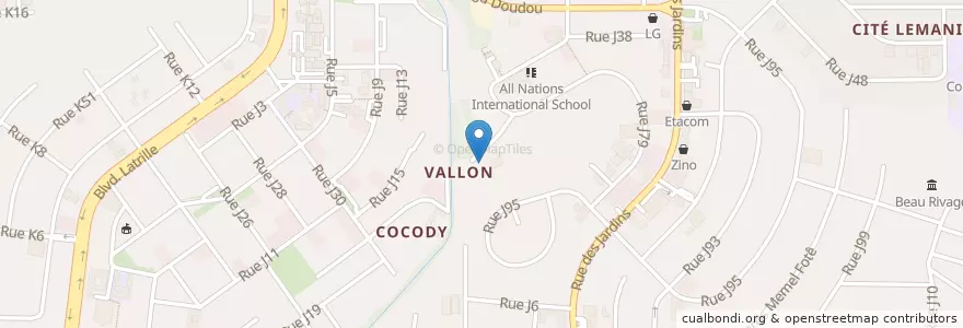 Mapa de ubicacion de Maison du Bresil en 코트디부아르, 아비장, Cocody.