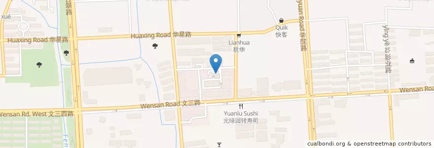 Mapa de ubicacion de 外婆家 en 中国, 浙江省, 杭州市, 西湖区.