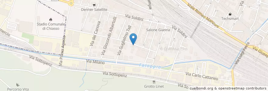 Mapa de ubicacion de Bar Ferrazzini en Suiza, Tesino, Distretto Di Mendrisio, Circolo Di Balerna, Chiasso.