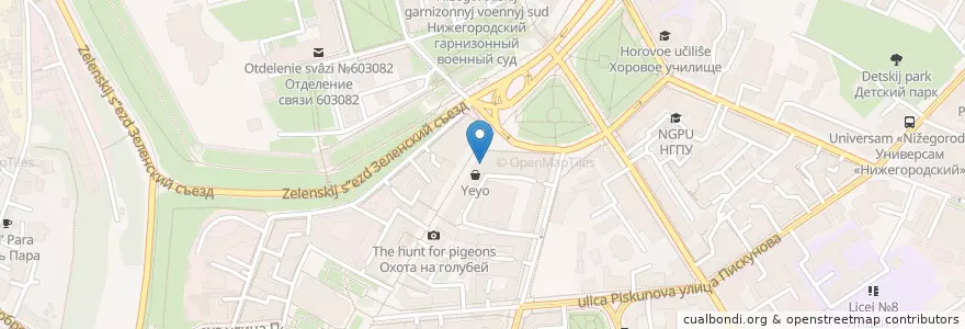 Mapa de ubicacion de Coffeeshop en Russie, District Fédéral De La Volga, Oblast De Nijni Novgorod, Городской Округ Нижний Новгород.
