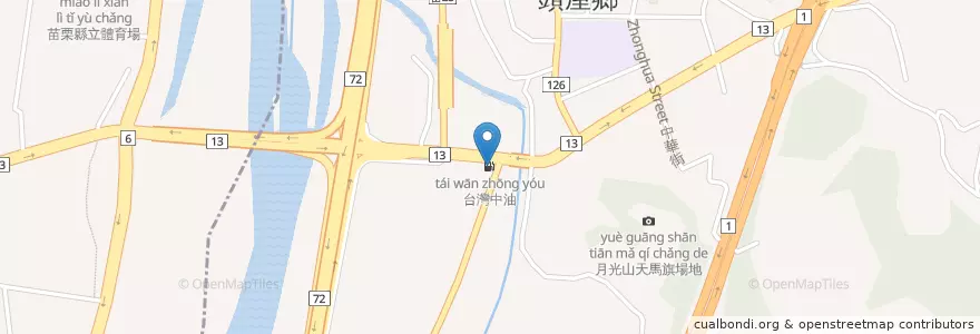 Mapa de ubicacion de 台灣中油 en تایوان, 臺灣省, 苗栗縣, 頭屋鄉.