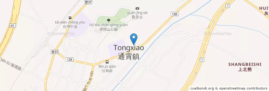 Mapa de ubicacion de 通霄鄉公所 en تایوان, 臺灣省, 苗栗縣, 通霄鎮.