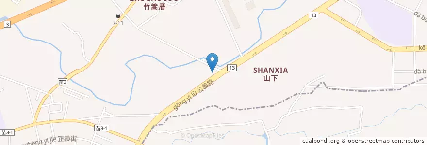 Mapa de ubicacion de 台灣中油 en تايوان, مقاطعة تايوان, 苗栗縣, 竹南鎮.