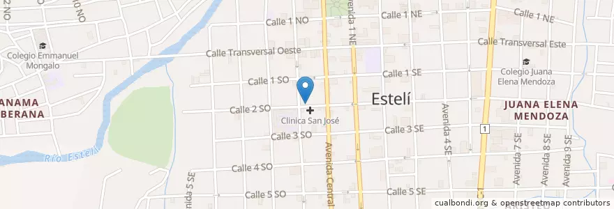 Mapa de ubicacion de Tacos en Nicarágua, Estelí, Estelí (Municipio), Estelí.