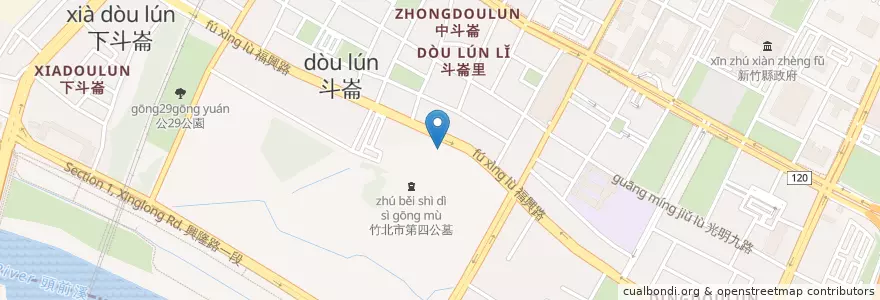 Mapa de ubicacion de 清水祖師廟 en Taiwán, Provincia De Taiwán, Condado De Hsinchu, 竹北市.