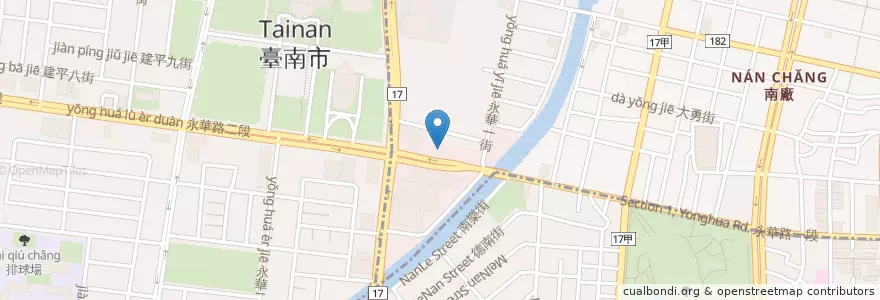 Mapa de ubicacion de 三集家常菜 en 臺灣, 臺南市, 中西區.