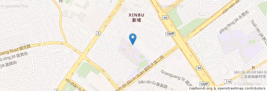 Mapa de ubicacion de 普通信筒 en تايوان, تايبيه الجديدة, 板橋區.
