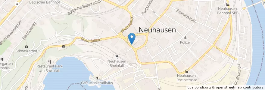 Mapa de ubicacion de Pizzeria Rebstock en Suíça, Zurique, Bezirk Andelfingen, Neuhausen Am Rheinfall.