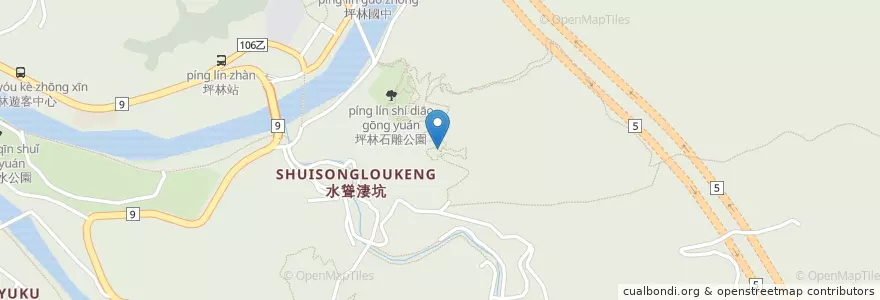 Mapa de ubicacion de 觀景涼亭 en تايوان, تايبيه الجديدة, 坪林區.