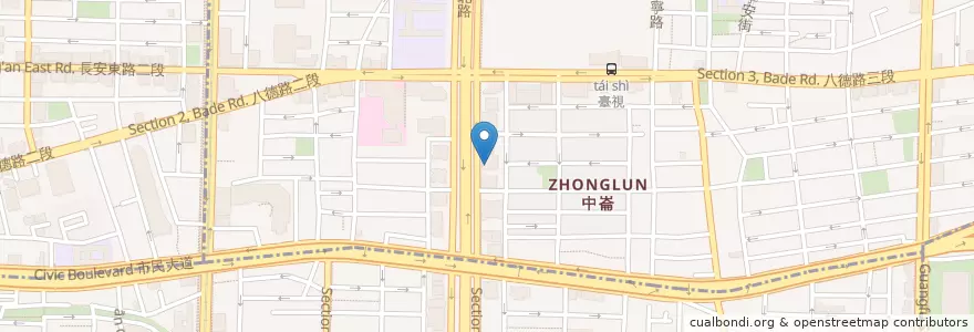 Mapa de ubicacion de 天和鮮物 LiGHT 365 en Taiwan, 新北市, Taipé, 松山區.