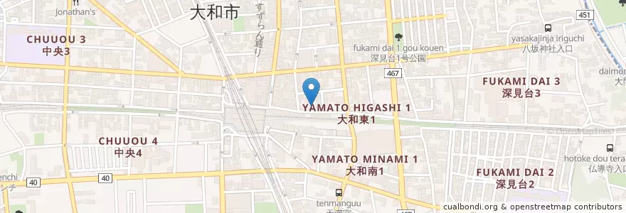 Mapa de ubicacion de ささいクリニック en 日本, 神奈川県, 大和市.