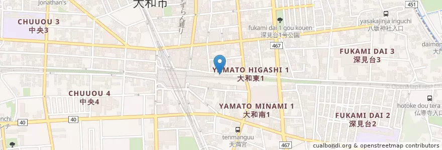 Mapa de ubicacion de やまと東薬局 en Japon, Préfecture De Kanagawa, 大和市.
