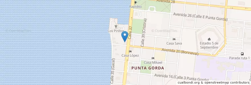 Mapa de ubicacion de Grill Punta Gorda en Cuba, Cienfuegos, Cienfuegos, Ciudad De Cienfuegos.