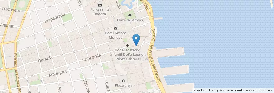Mapa de ubicacion de Correos de Cuba en Kuba, Havanna, La Habana Vieja.
