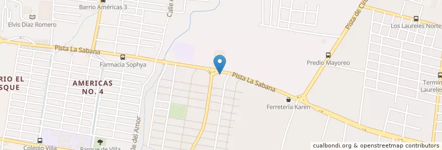 Mapa de ubicacion de Bar Gisela en Nikaragua, Departamento De Managua, Managua (Municipio).