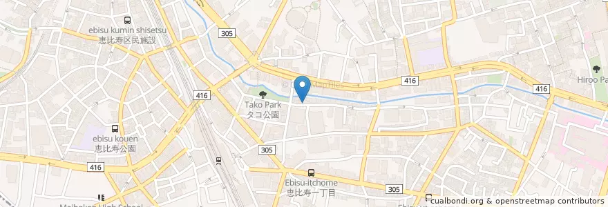 Mapa de ubicacion de decollo en Japan, Tokyo, Shibuya, Ebisu.