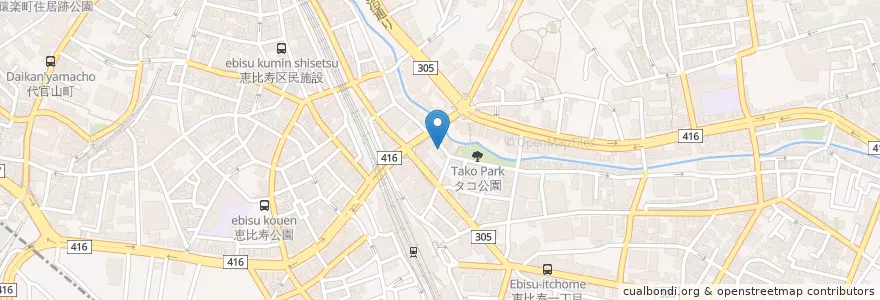 Mapa de ubicacion de カレーオオバ en 日本, 東京都, 渋谷区, 渋谷区.