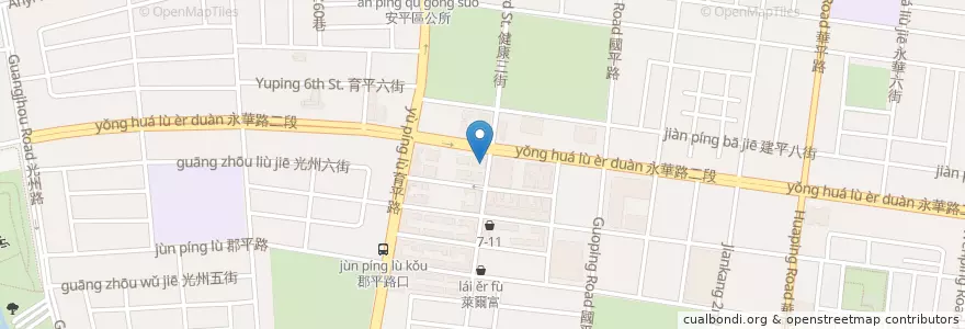 Mapa de ubicacion de 屈臣氏 en Tayvan, 臺南市, 安平區.
