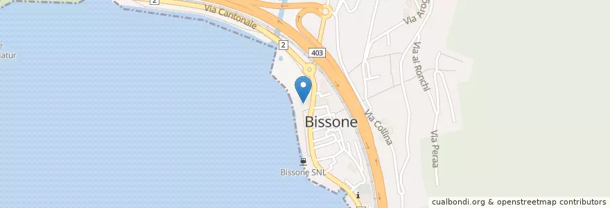 Mapa de ubicacion de Ristorante La Palma en Schweiz, Tessin, Bezirk Lugano, Luganersee, Circolo Del Ceresio, Bissone.