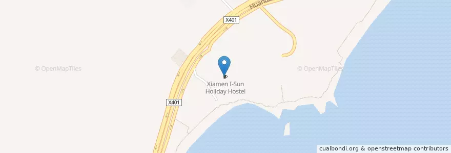 Mapa de ubicacion de Xiamen I-Sun Holiday Hostel en 중국, 푸젠성, 쓰밍구.