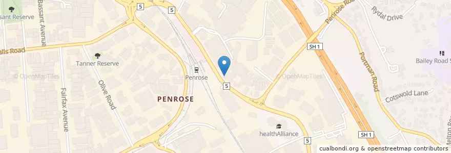 Mapa de ubicacion de Penrose Clinic en Nieuw-Zeeland, Auckland, Maungakiekie-Tāmaki.