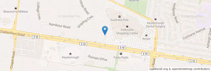 Mapa de ubicacion de Parkmore Medical Centre en Australia, Victoria, City Of Greater Dandenong.